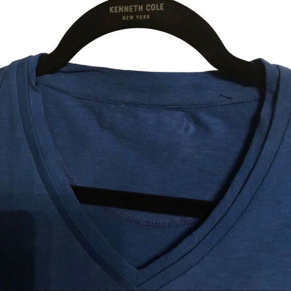 Kenneth Cole New York V Neck Pocket T-Shirt, 100% cotton in Caribbean Bl… - Picture 8 of 8